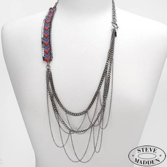 Steve Madden Jewelry - STEVE MADDEN ROCKER CHIC WOVEN GUN METAL NECKLACE